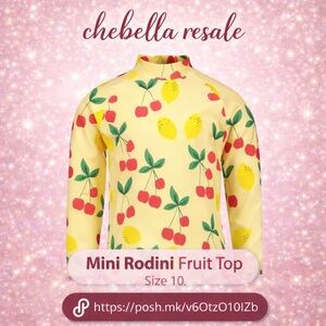 MINI RODINI SURF SHIRT CHERRY LEMONADE UV YELLOW, sold out- size 10
